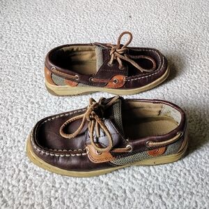 Boys Size 13.5M Brown and Tan Sperry Boat Shoes